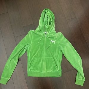 VS Pink Hoodie green size medium bling